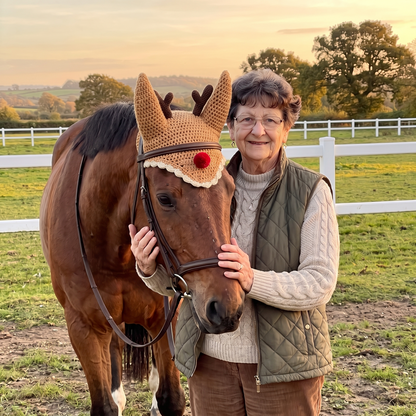 Handmade Christmas Crochet Horse Ear Bonnet